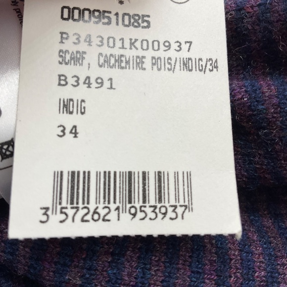 Chanel Blue / Purple 2008 Crystal CC Dot Pattern Fringe Cashmere Knit Scarf - Picture 9 of 12